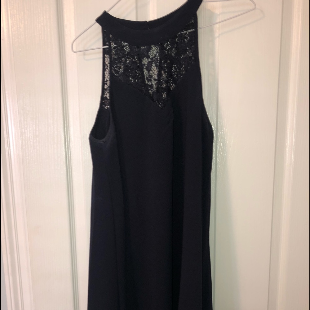 Sleeveless Navy dress with lacy detail (worn once)